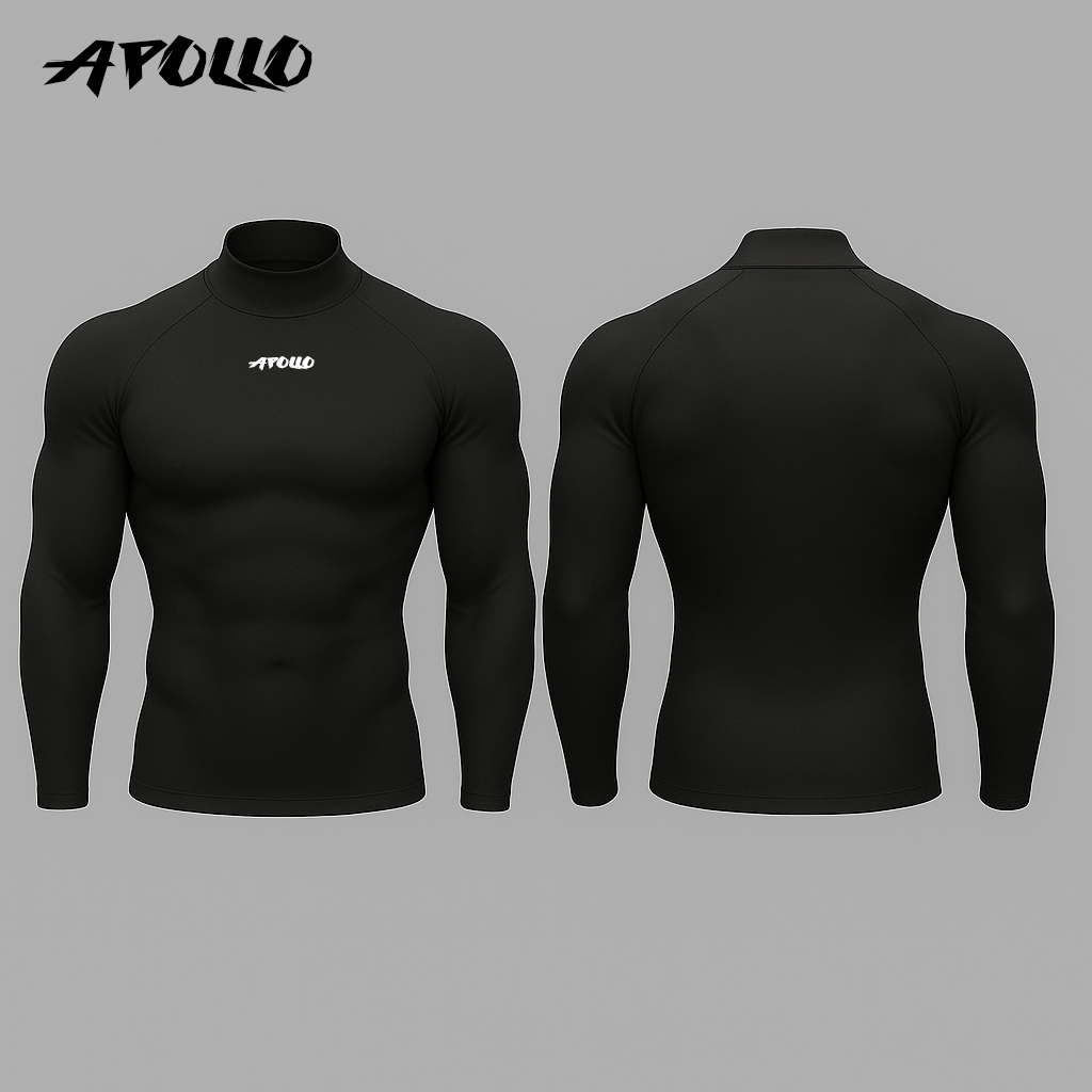 Apollo Camiseta de compresión para gimnasio Long Neck (Short Sleeve)