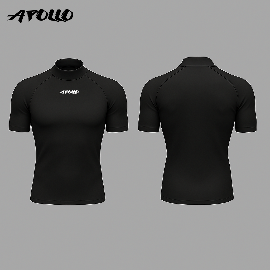 Apollo Camiseta de compresión para gimnasio Long Neck (Short Sleeve)
